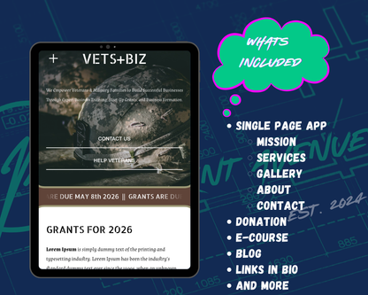 Vets+Biz Squarespace Template