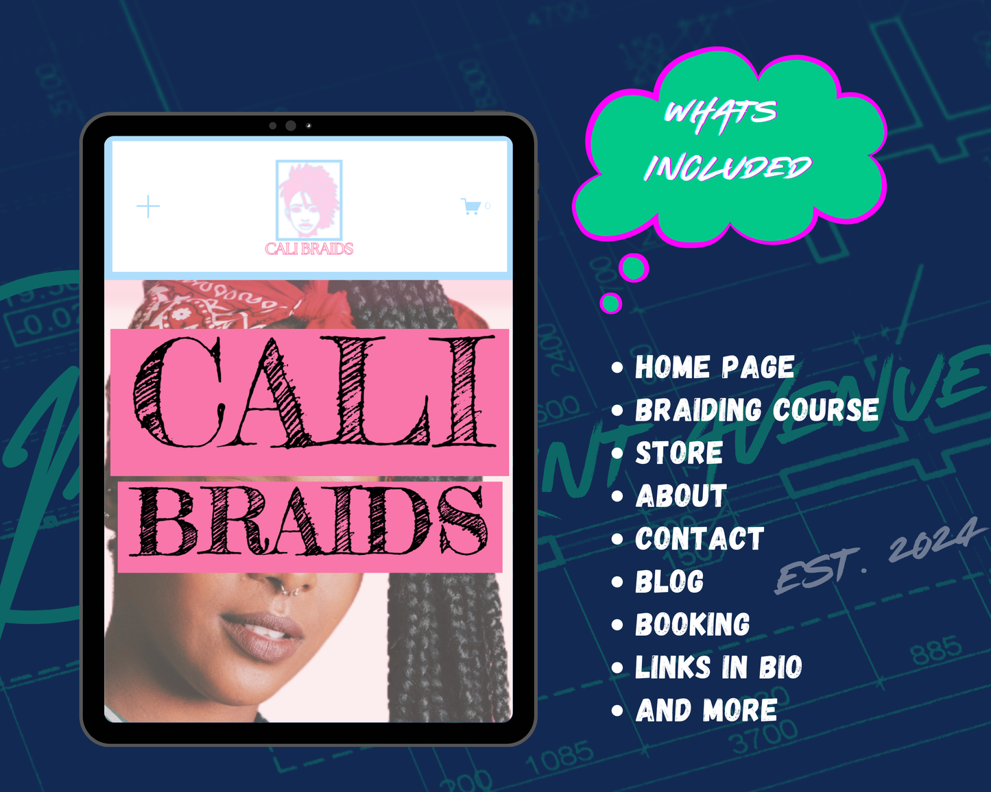 CALI BRAIDS Squarespace Template