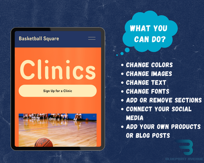 Basketball Square Squarespace Template