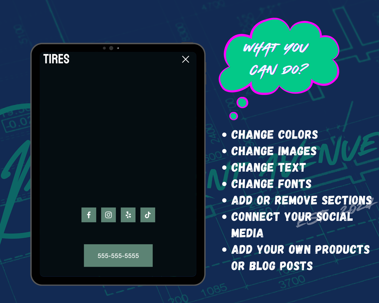 TIRES Squarespace Template