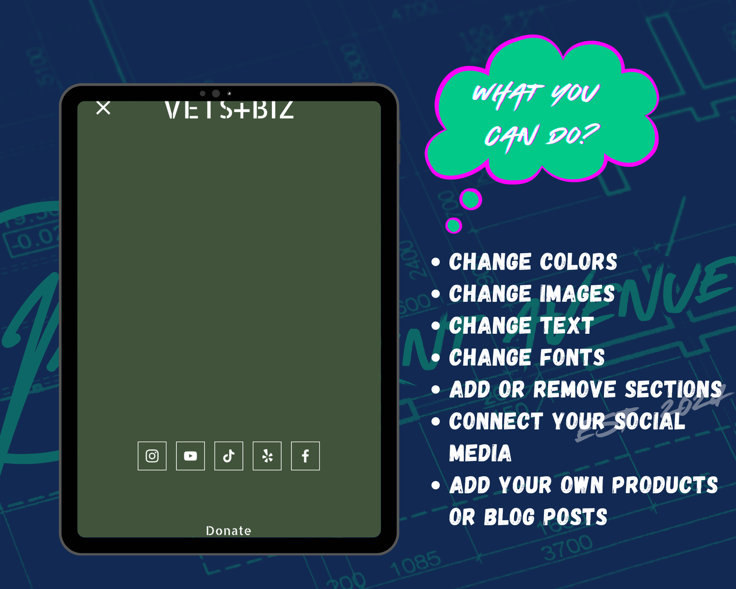 Vets+Biz Squarespace Template